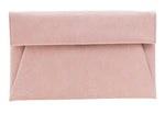 Pink Faux Croc Envelop Crossbody Clutch Purse with Detachable Chain